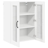 Wall Glass Cabinet PORTO White 60 x 31 x 80 cm Engineered Wood - 45-Degree Angle