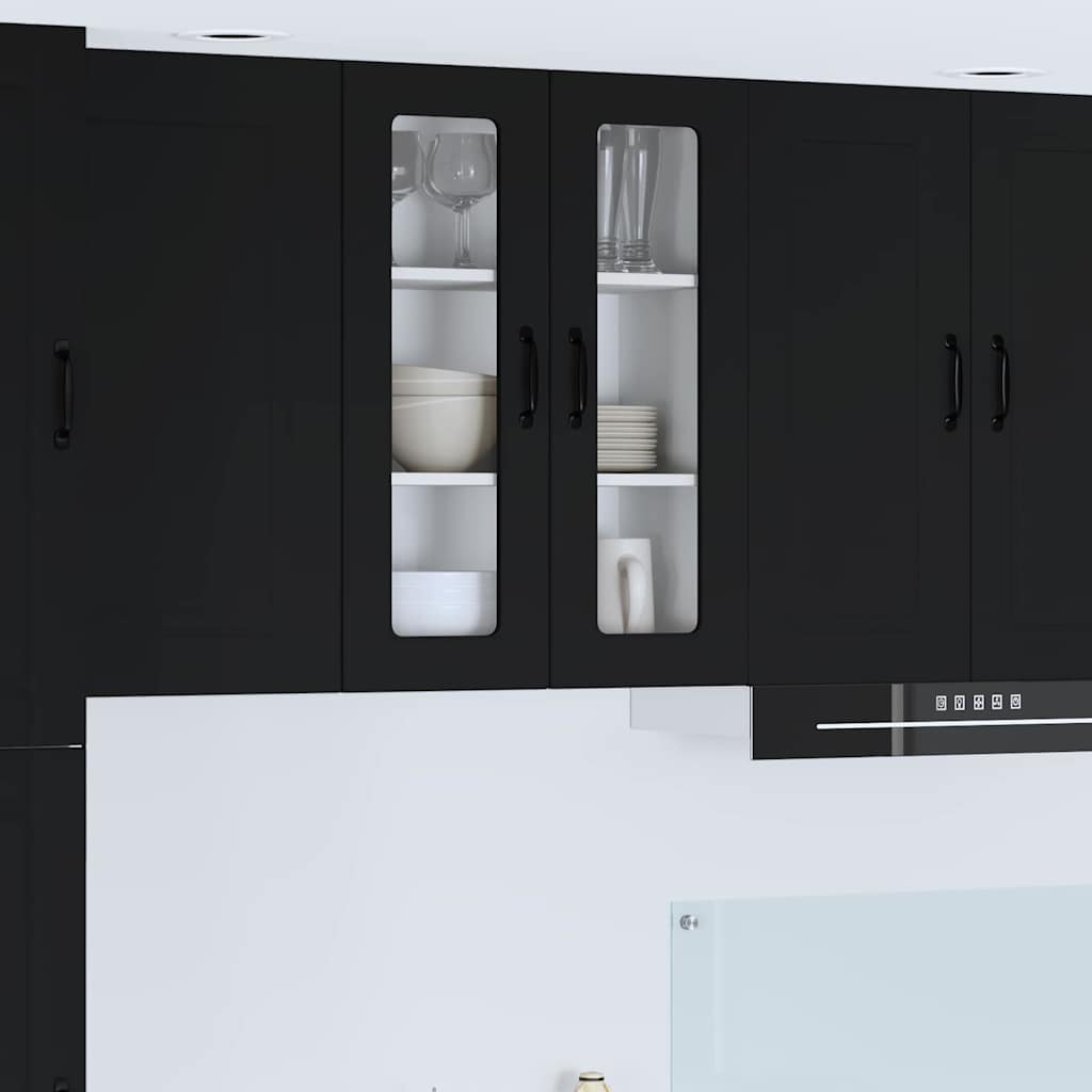 Kitchen Wall Cabinet Black 60 x 31 x 80 cm Engineered Wood
