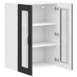 Wall Glass Cabinet PORTO Black 60 x 31 x 80 cm Engineered Wood
