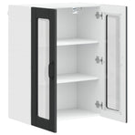 Wall Glass Cabinet PORTO Black 60 x 31 x 80 cm Engineered Wood