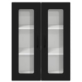 Kitchen Wall Cabinet Black 60 x 31 x 80 cm Engineered Wood - Rear View