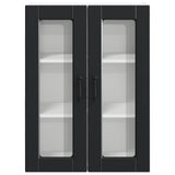 Wall Glass Cabinet PORTO Black 60 x 31 x 80 cm Engineered Wood