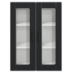Wall Glass Cabinet PORTO Black 60 x 31 x 80 cm Engineered Wood
