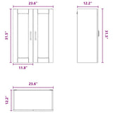 Wall Glass Cabinet PORTO Black 60 x 31 x 80 cm Engineered Wood - Extra Image