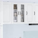 Wall Glass Cabinet PORTO High Gloss White 60 x 31 x 80 cm
