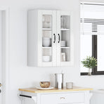 Wall Glass Cabinet PORTO High Gloss White 60 x 31 x 80 cm