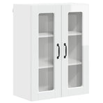 Wall Glass Cabinet PORTO High Gloss White 60 x 31 x 80 cm