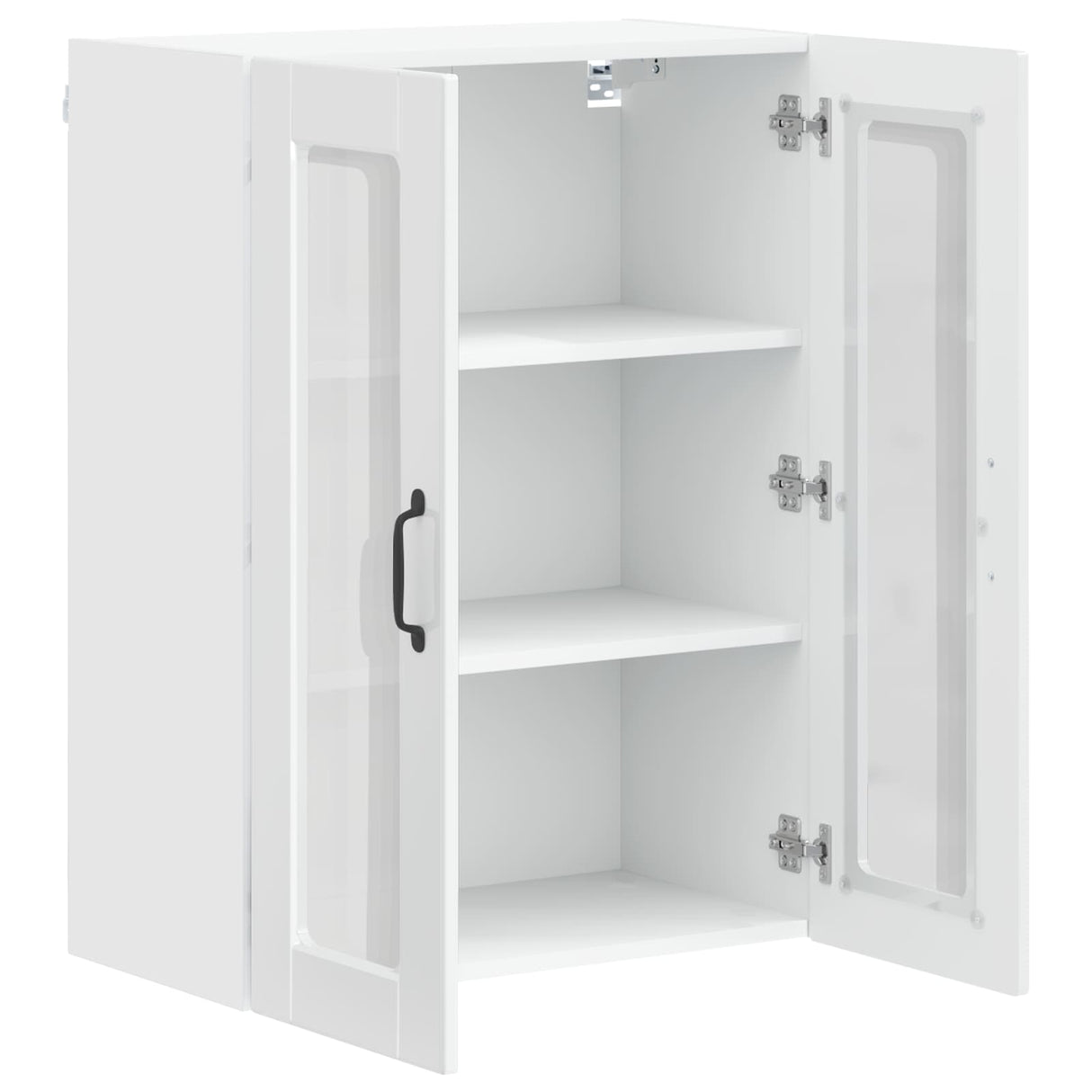 Wall Glass Cabinet PORTO High Gloss White 60 x 31 x 80 cm