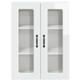 Wall Glass Cabinet PORTO High Gloss White 60 x 31 x 80 cm - Rear View