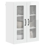 Wall Glass Cabinet PORTO High Gloss White 60 x 31 x 80 cm