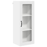 Wall Glass Cabinet PORTO White 40 x 31 x 100 cm Engineered Wood - Front View