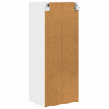 Wall Glass Cabinet PORTO White 40 x 31 x 100 cm Engineered Wood - Low Angle