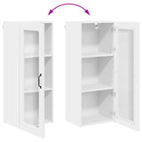Wall Glass Cabinet PORTO White 40 x 31 x 100 cm Engineered Wood