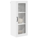 Wall Glass Cabinet PORTO White 40 x 31 x 100 cm Engineered Wood - Side View
