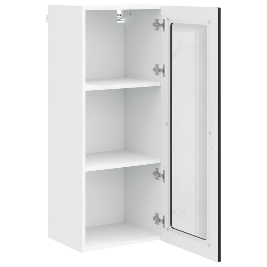 Wall Glass Cabinet PORTO Black 40 x 31 x 100 cm Engineered Wood