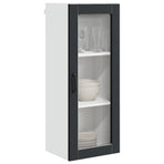 Wall Glass Cabinet PORTO Black 40 x 31 x 100 cm Engineered Wood
