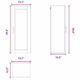 Wall Glass Cabinet PORTO Black 40 x 31 x 100 cm Engineered Wood - Extra Image