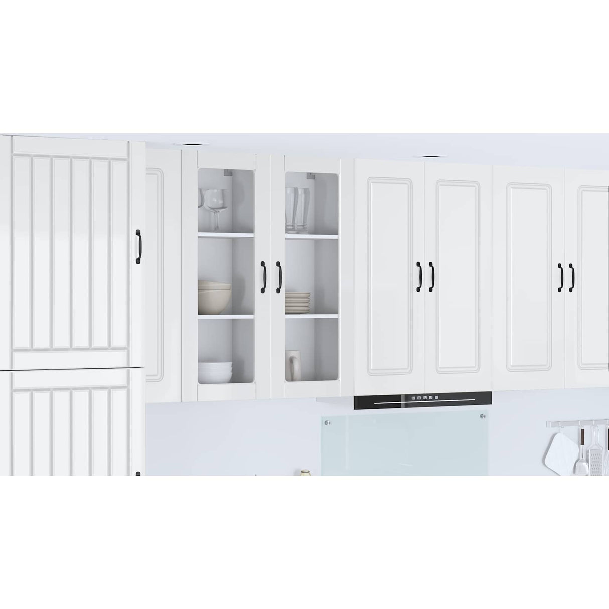 Wall Glass Cabinet PORTO High Gloss White 40 x 31 x 100 cm