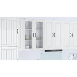 Wall Glass Cabinet PORTO High Gloss White 40 x 31 x 100 cm