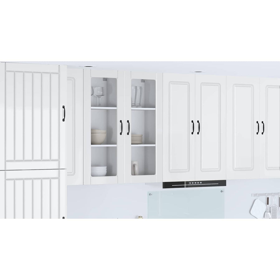 Wall Glass Cabinet PORTO High Gloss White 40 x 31 x 100 cm