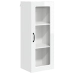 Wall Glass Cabinet PORTO High Gloss White 40 x 31 x 100 cm