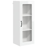 Wall Glass Cabinet PORTO High Gloss White 40 x 31 x 100 cm - Front View