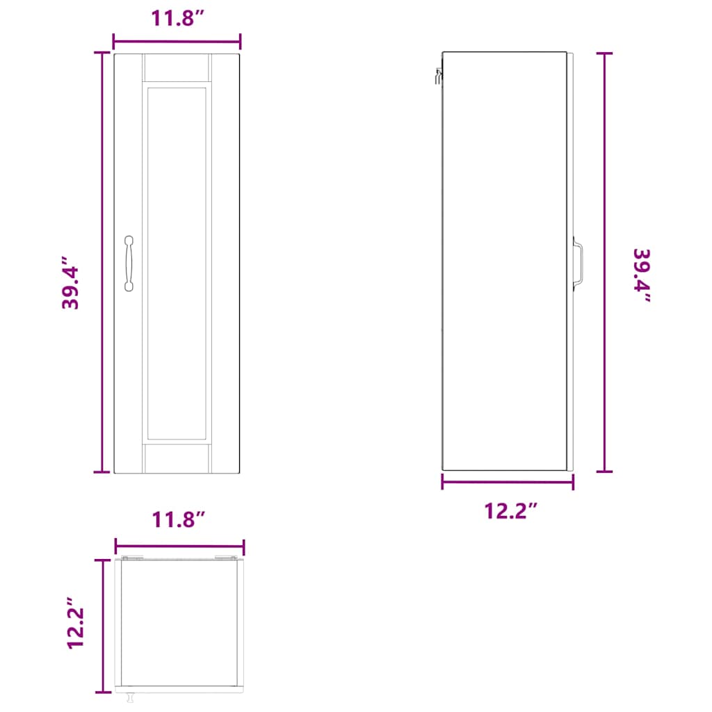 Wall Cabinet PORTO White 30 x 31 x 100 cm Engineered Wood