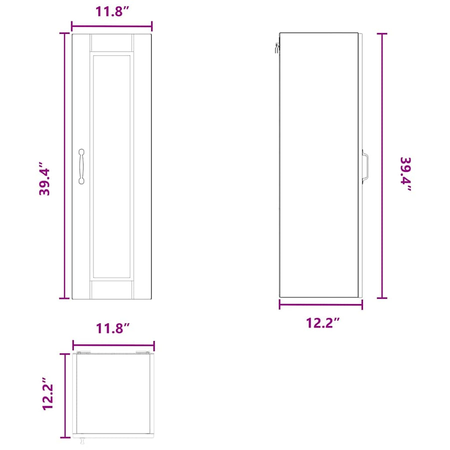 Wall Cabinet PORTO White 30 x 31 x 100 cm Engineered Wood