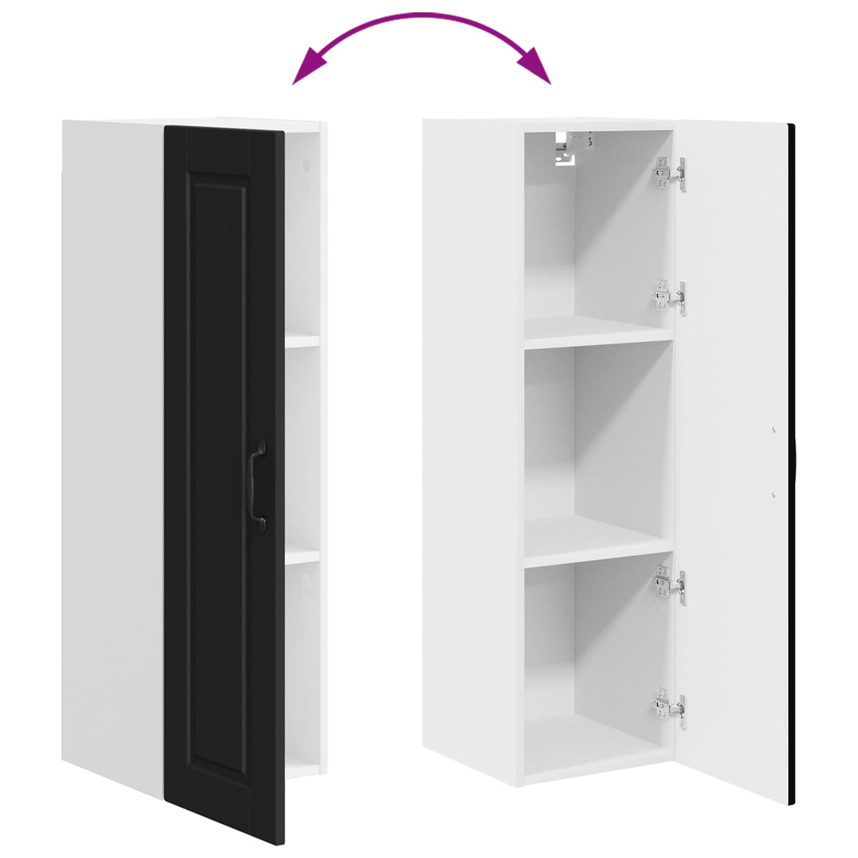 Wall Cabinet PORTO Black 30 x 31 x 100 cm Engineered Wood