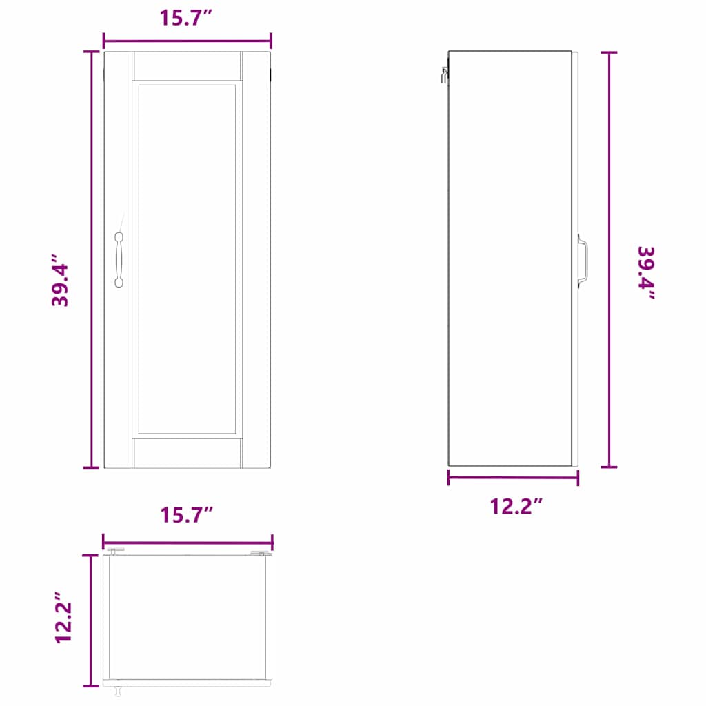 Wall Cabinet PORTO White 40 x 31 x 100 cm Engineered Wood