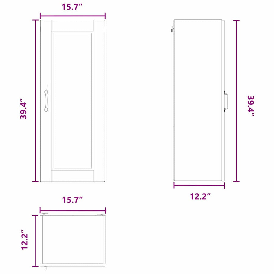 Wall Cabinet PORTO White 40 x 31 x 100 cm Engineered Wood