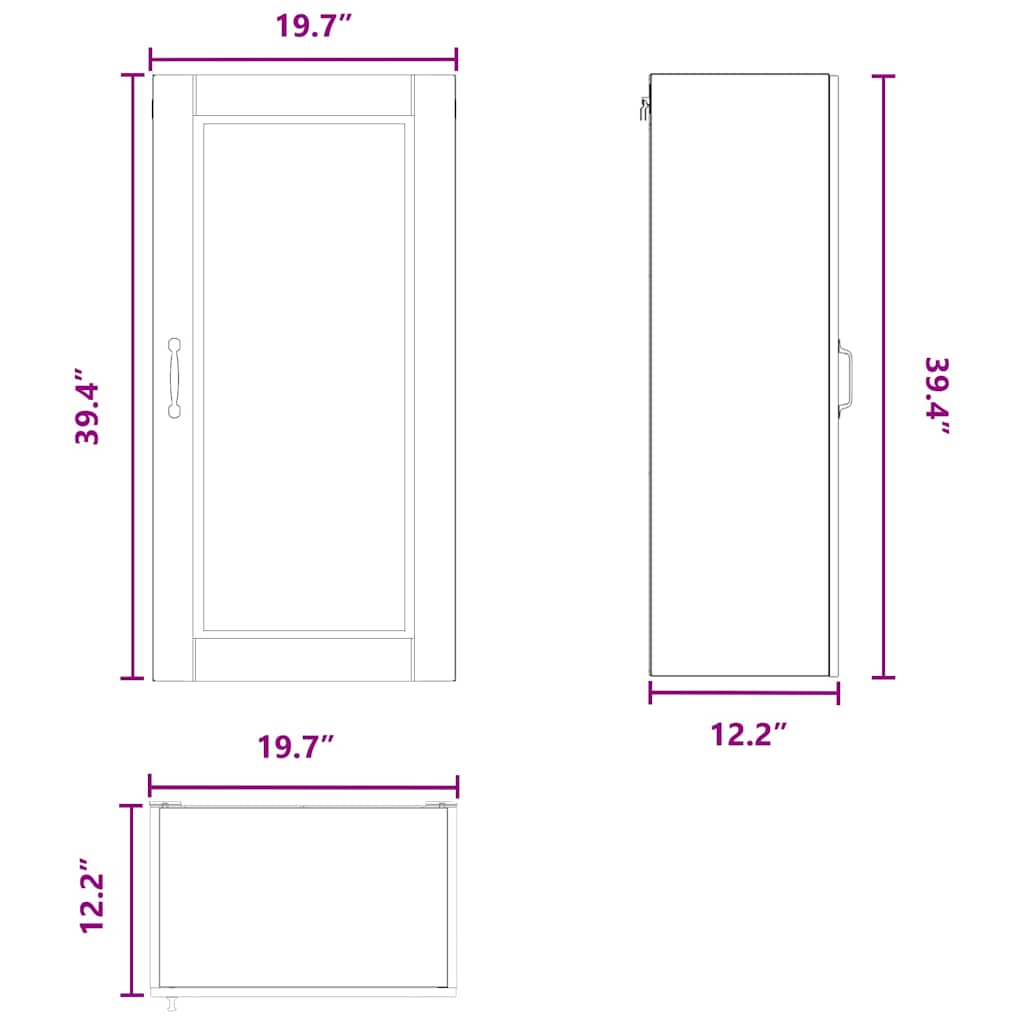 Wall Cabinet PORTO White 50 x 31 x 100 cm Engineered Wood