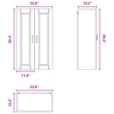 Wall Cabinet PORTO Black 60 x 31 x 100 cm Engineered Wood - Extra Image