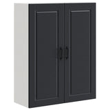 Wall Cabinet PORTO Black 80 x 31 x 100 cm Engineered Wood - Front View