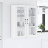 Wall Glass Cabinet PORTO White 80 x 31 x 100 cm Engineered Wood - Top-Down View