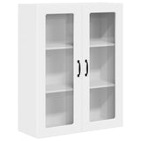 Wall Glass Cabinet PORTO White 80 x 31 x 100 cm Engineered Wood - Front View