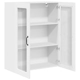Wall Glass Cabinet PORTO White 80 x 31 x 100 cm Engineered Wood - 45-Degree Angle