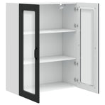 Wall Glass Cabinet PORTO Black 80 x 31 x 100 cm Engineered Wood
