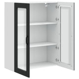Wall Glass Cabinet PORTO Black 80 x 31 x 100 cm Engineered Wood - 45-Degree Angle