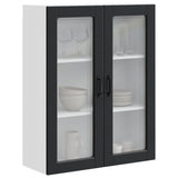 Wall Glass Cabinet PORTO Black 80 x 31 x 100 cm Engineered Wood