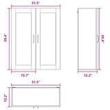 Wall Glass Cabinet PORTO Black 80 x 31 x 100 cm Engineered Wood