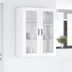 Wall Glass Cabinet PORTO High Gloss White 80 x 31 x 100 cm