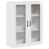 Wall Glass Cabinet PORTO High Gloss White 80 x 31 x 100 cm - Front View