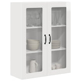 Wall Glass Cabinet PORTO High Gloss White 80 x 31 x 100 cm - Side View