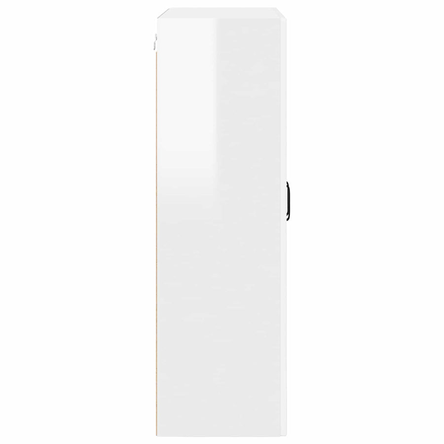 Wall Glass Cabinet PORTO High Gloss White 80 x 31 x 100 cm