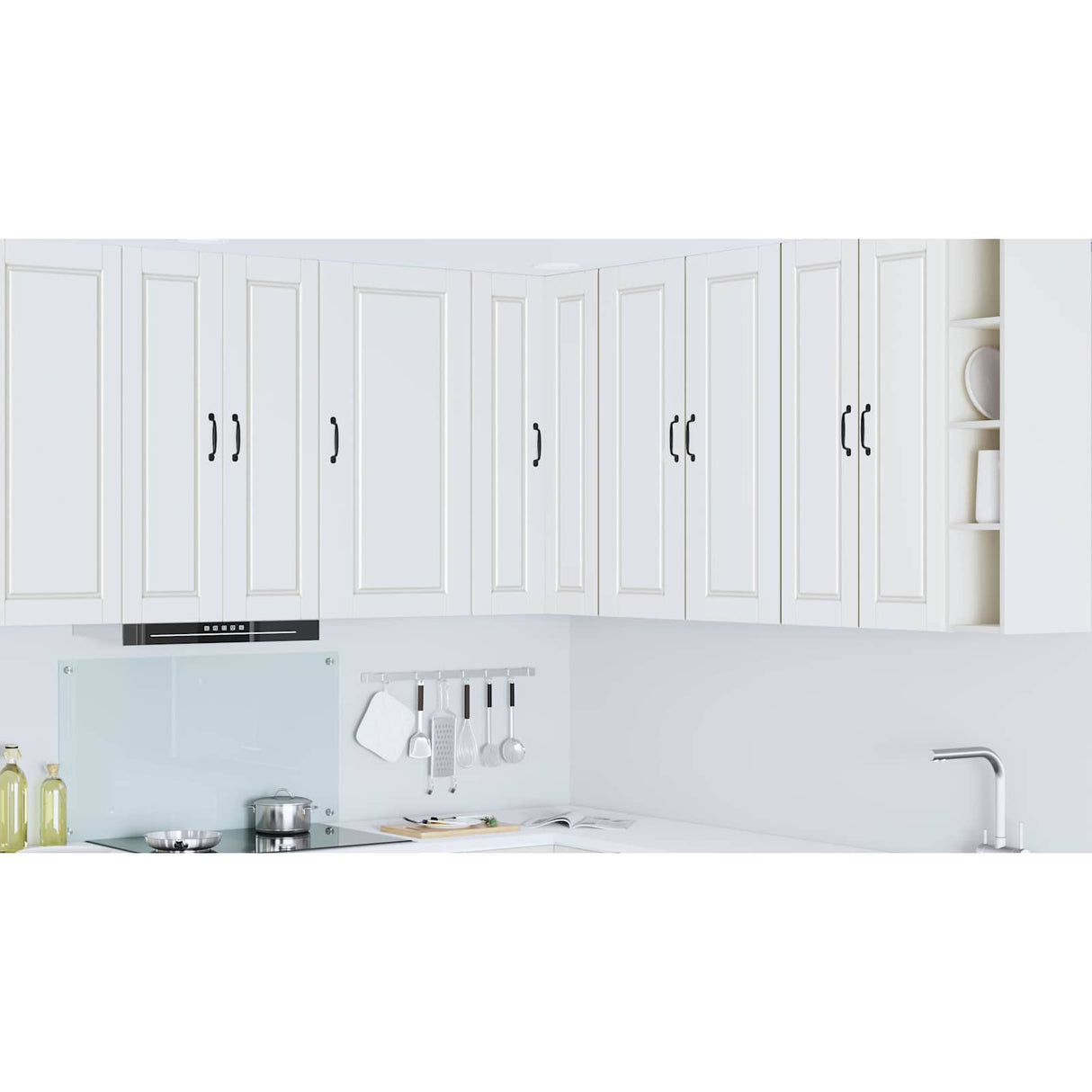 Wall Corner Cabinet PORTO White 57 x 57 x 100 cm
