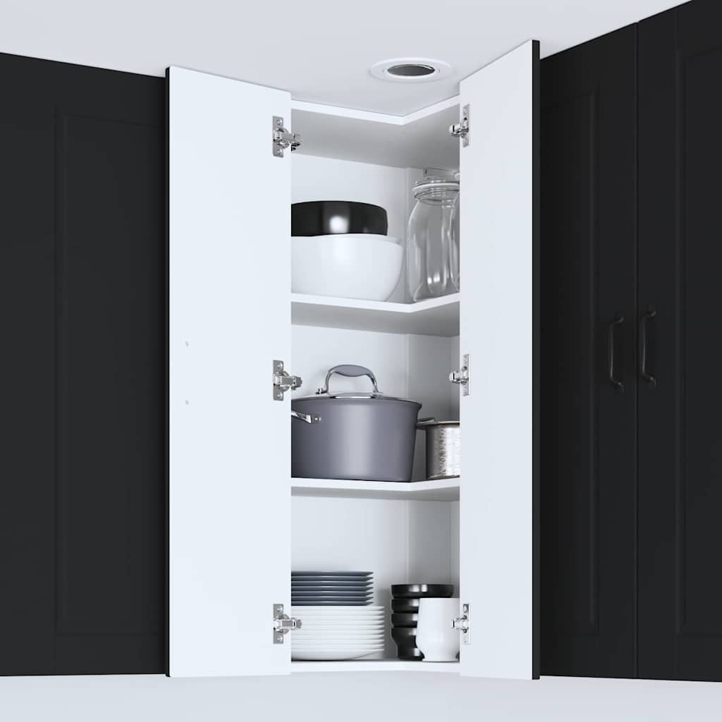 Kitchen Wall Cabinet Black 57 x 57 x 100 cm Engineered Wood
