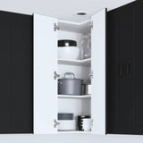 Kitchen Wall Cabinet Black 57 x 57 x 100 cm Engineered Wood - Top-Down View