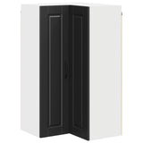 Wall Corner Cabinet PORTO Black 57 x 57 x 100 cm - Front View