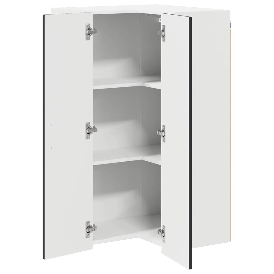 Wall Corner Cabinet PORTO Black 57 x 57 x 100 cm